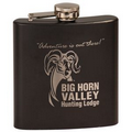 6 Oz. Matte Black Stainless Steel Flask